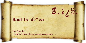 Badila Éva névjegykártya